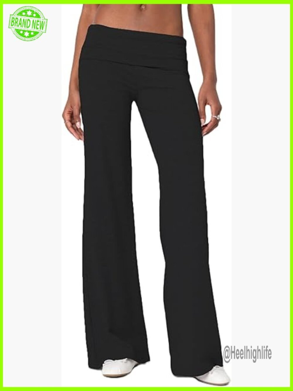 Flare Bootcut Bell Bottom Yoga Pants Fold Over Leggings Stretch